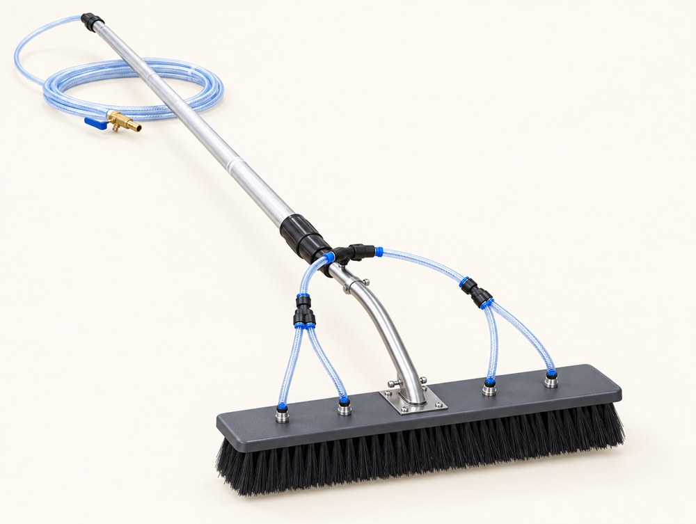 Solar cleaning brushes